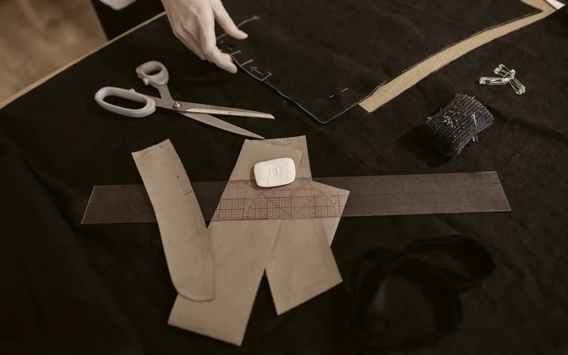 Hands working at a craftsman's bench